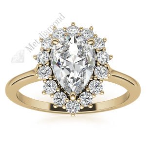 2 karat mozanit taşlı yüzük damla katedral model -dml44