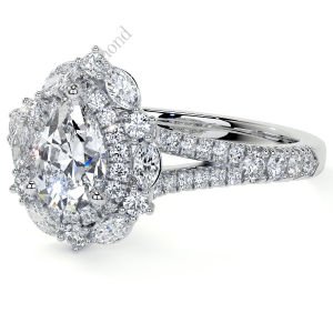 1,70 karat mozanit taşlı yüzük halo model - hly55