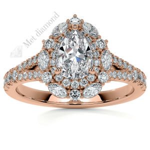 1,70 karat mozanit taşlı yüzük halo model - hly55