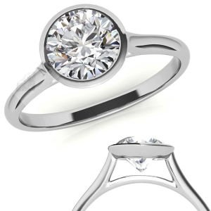 1 karat mozanit taşlı yüzük sıvama model mzn41