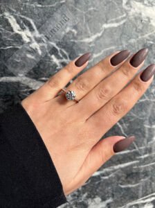 1,50 karat mozanit taşlı tektaş yüzük mzn109