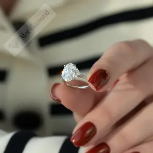 3 karat oval lab grown pırlanta tektaş yüzük lab005