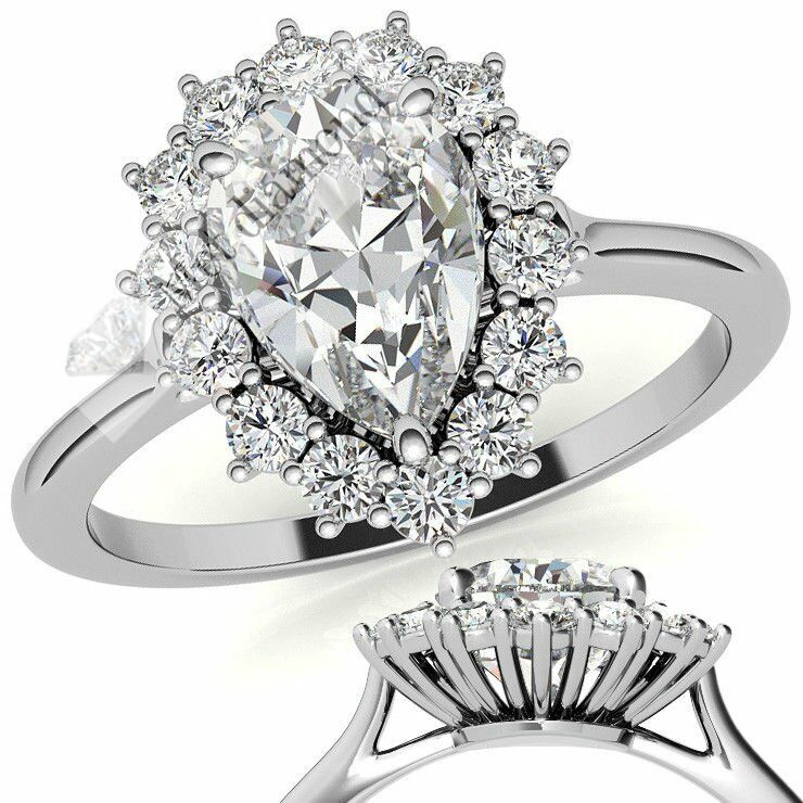 3 karat mozanit taşlı yüzük damla katedral model