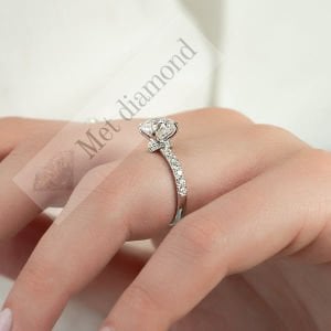 2 karat mozanit taşlı tektaş yüzük mzn688