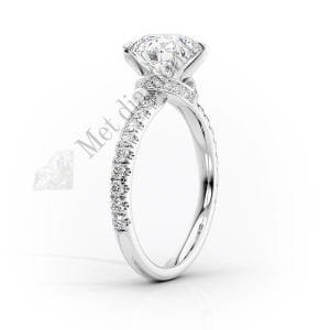 2 karat mozanit taşlı tektaş yüzük mzn688