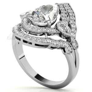 4,50 karat mozanit taşlı yüzük halo model