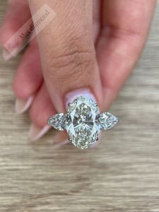 11,40 karat damla kesim mozanit taşlı yüzük ov074