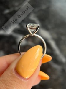 2 karat mozanit taşlı yüzük prenses kesim - prs033