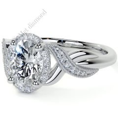 2,30 karat mozanit taşlı yüzük oval kesim