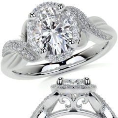 2,30 karat mozanit taşlı yüzük oval kesim