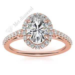 1,50 karat mozanit taşlı yüzük halo model