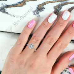 3,50 karat mozanit taşlı yüzük oval kesim -ov003