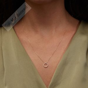 0,60 karat mozanit taşlı altın kolye kol01