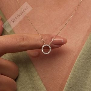 0,60 karat mozanit taşlı altın kolye kol01