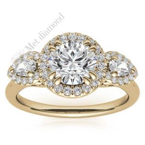 2 karat mozanit taşlı  yüzük tria-uc016