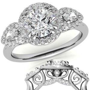 2 karat mozanit taşlı  yüzük tria-uc016