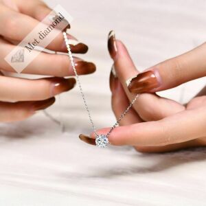 1,50 karat mozanit taşlı kolye- kol04