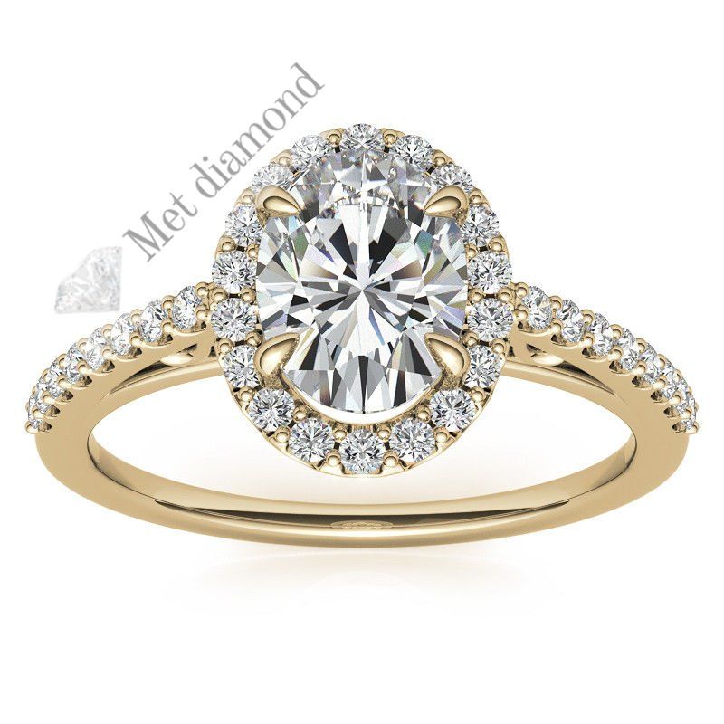 2,50 karat mozanit taşlı yüzük halo model - hly18a