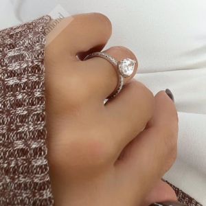 1,30 karat mozanit taşlı yüzük damla kesim dml52