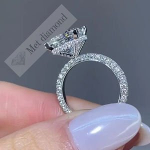 4 karat mozanit taşlı yüzük prenses kesim - prs034