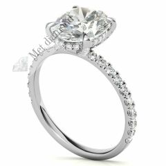 2,50 karat mozanit taşlı yüzük oval kesim