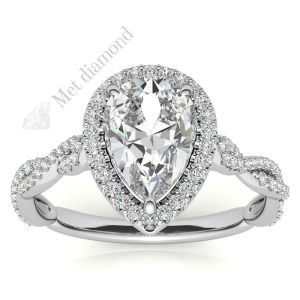 2,70 karat mozanit taşlı yüzük damla