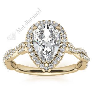 2,70 karat mozanit taşlı yüzük damla