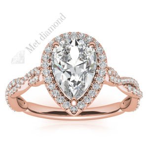 2,70 karat mozanit taşlı yüzük damla