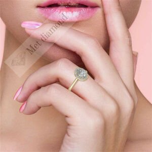 1,20 karat mozanit taşlı yüzük halo model hly16