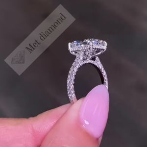 5.70 karat raidant kesim mozanit taşlı yüzük bgt322