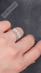 0,75 karat 5 taş mozanit taşlı  yüzük