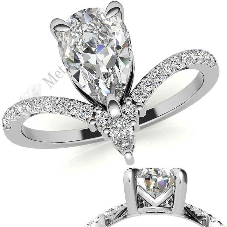 2,30 karat mozanit taşlı yüzük damla dml27