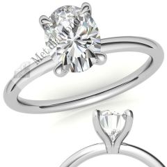 2 karat mozanit taşlı  yüzük oval kesim