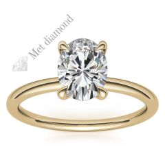 2 karat mozanit taşlı  yüzük oval kesim