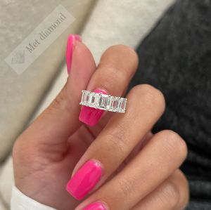 4 karat yarım tur mozanit taşlı yüzük baget - mzy37