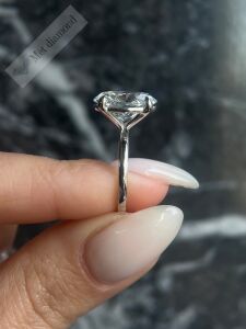 5 karat mozanit taşlı tek taş yüzük oval kesim - ov69