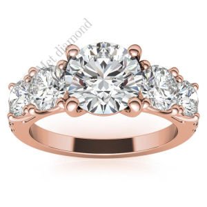 2,50 karat 5 taş mozanit taşlı yüzük