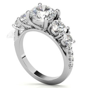 2,50 karat 5 taş mozanit taşlı yüzük