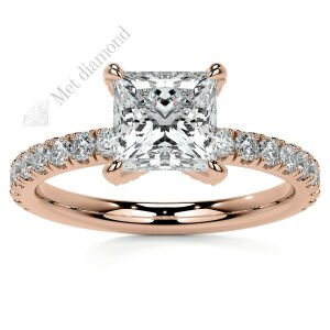 2.50 karat mozanit taşlı  yüzük prenses kesim prs011