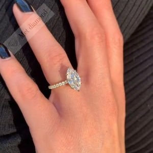 3 karat markiz kesim mozanit taşlı yüzük - mar07