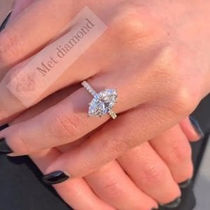 3 karat markiz kesim mozanit taşlı yüzük - mar07