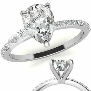 2,30 karat mozanit taşlı yüzük damla - dml47b