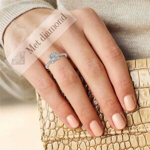 3,30 karat mozanit taşlı yüzük prenses kesim - prs017a