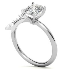 3 karat mozanit taşlı yüzük oval kesim