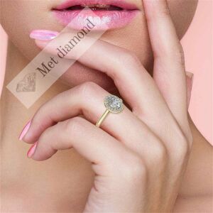 2,20 karat mozanit taşlı yüzük halo model hly16a