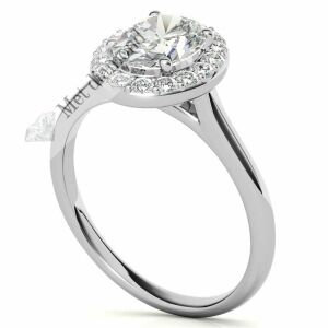 2,20 karat mozanit taşlı yüzük halo model hly16a