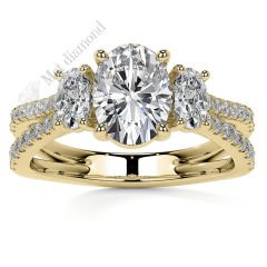 3,50 karat mozanit taşlı yüzük oval kesim