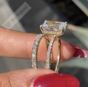 3,50  karat mozanit taşlı tek taş yüzük - bgt79