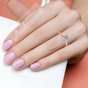 2 karat mozanit taşlı yüzük oval kesim -ov002