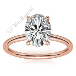 2 karat mozanit taşlı yüzük oval kesim -ov002